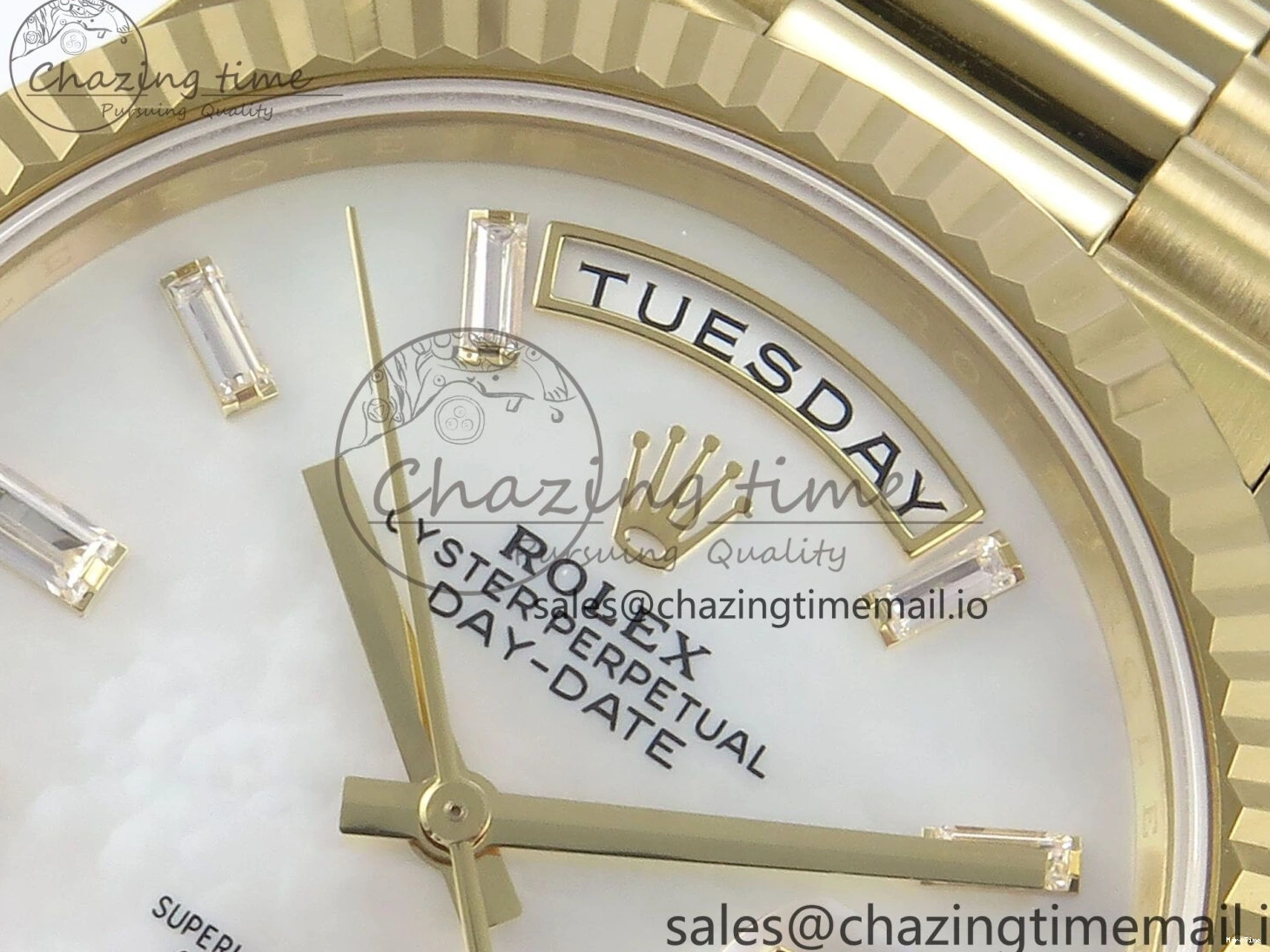 MiroTime 1219 Day Date 40 YG 228238 Noob 1:1 Best Edition White MOP Crystal Dial on President Bracelet A2836 (Gain Weight) Breathable 804